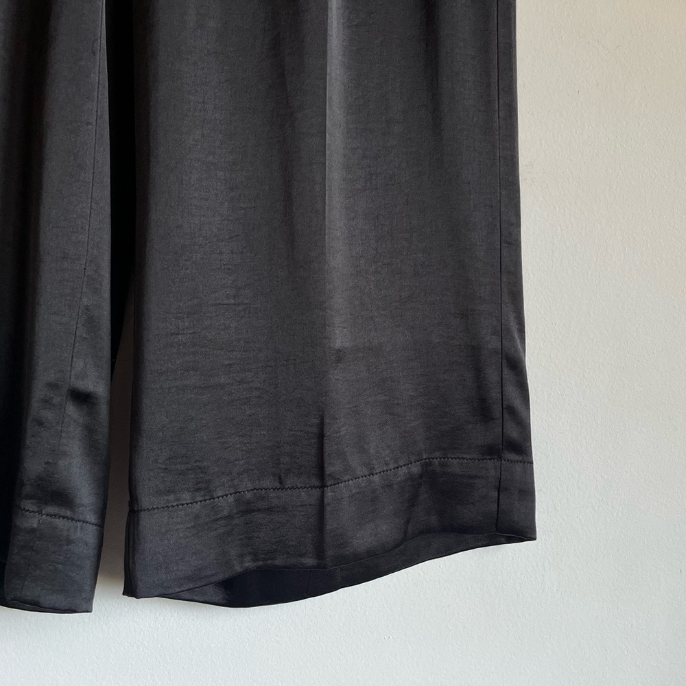 NEW Madewell The Harlow Wide Leg Pant in Satin Size 00 True Black $108 Sold Out - Picture 6 of 14